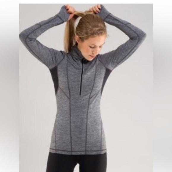 Lululemon Mind Over Matter Pullover Top Gray Striped Size 4 K75 - Picture 1 of 10